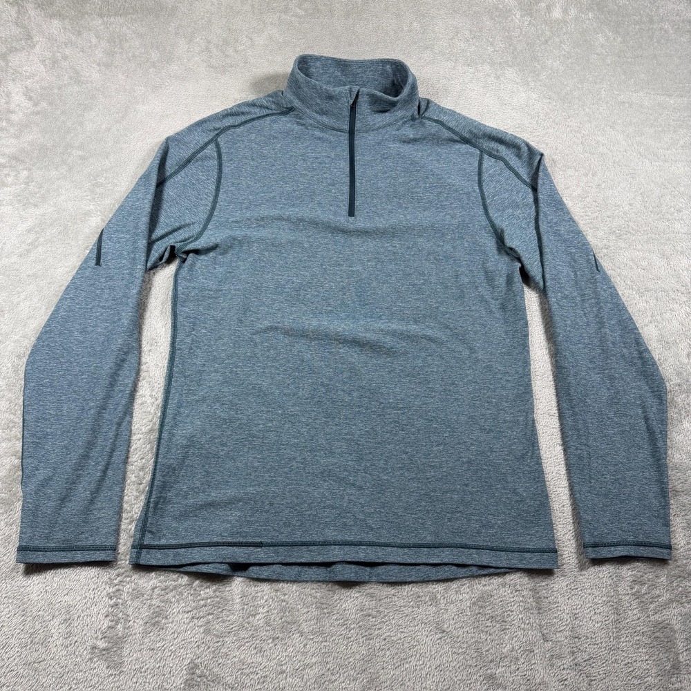 Lululemon Surge Warm Jacket Mens Large Blue 1/4 Zip Long Sleeve Running Training